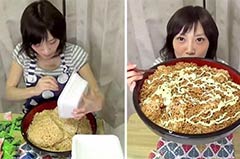 逆天！日本女子3分20秒吃完3.9公斤炒面