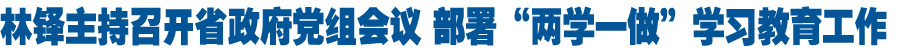 林铎主持召开省政府党组会议 部署“两学一做”学习教育工作