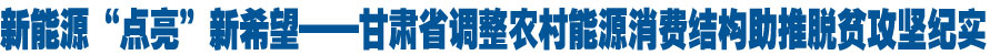 【治国理政新实践·甘肃篇】新能源“点亮”新希望——甘肃省调整农村能源消费结构助推脱贫攻坚纪实