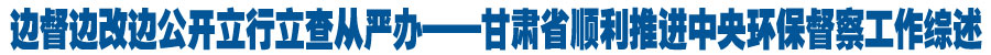 边督边改边公开立行立查从严办——甘肃省顺利推进中央环保督察工作综述