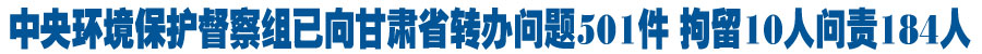 中央第七环境保护督察组向甘肃省转办第十一批群众环境信访投诉问题
