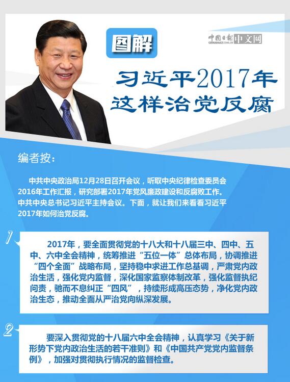 图解：习近平2017年这样治党反腐