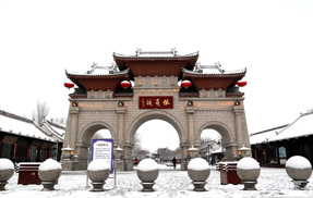 甘肃天水城迎来丁酉年第一场大雪(图)