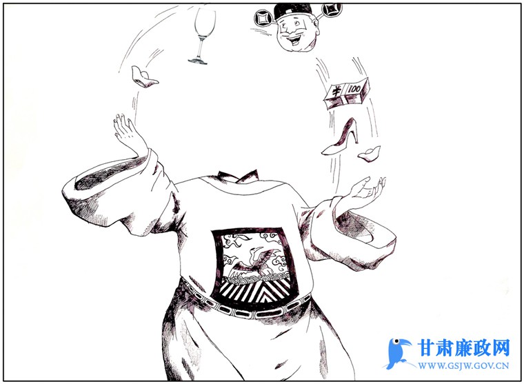 甘肃廉政漫画（第十三期）|“杂耍家”（图）
