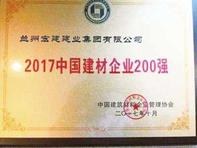 厚积薄发十年磨一剑 兰州宏建建业集团从中国建材企业500强挺进200强（图）