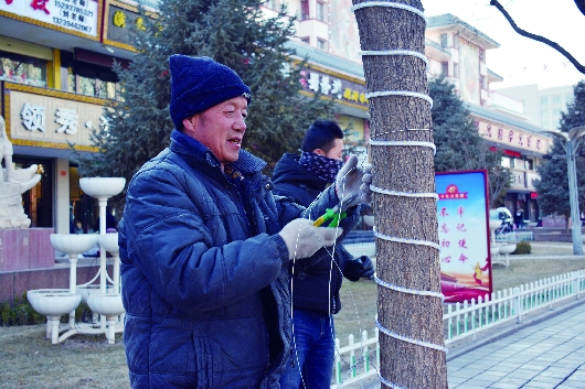 酒泉肃州区悬挂灯笼 营造欢乐祥和的春节文化氛围（图）