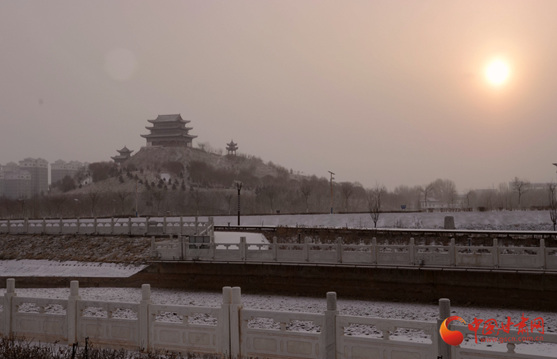 张掖临泽：流沙河景区雪后美如画