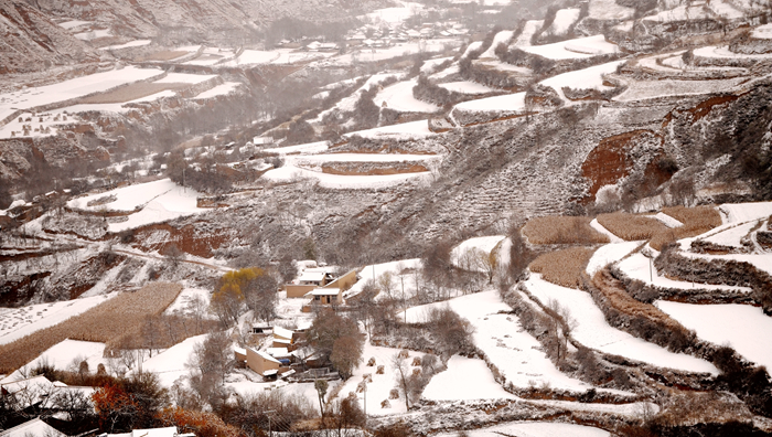 定西渭源：雪霁梯田景如画