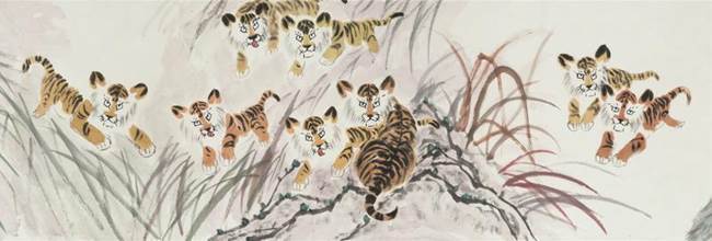画虎名家卢道印:虎娃独秀甲天下 http://i1.go2yd.com/image.php?url=0KofPMzQBm