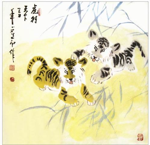 画虎名家卢道印:虎娃独秀甲天下 http://i1.go2yd.com/image.php?url=0KofPMUJPw