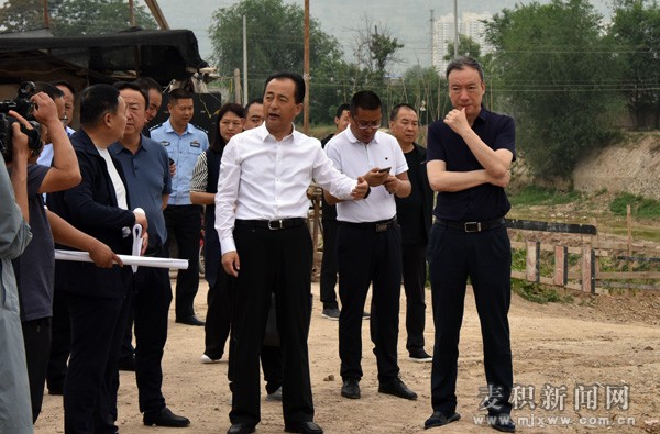 成少平带队督查颖川河马跑泉段综合治理工程及颖川西路和颖川东路建设