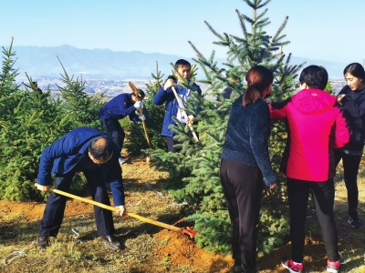 兰州市榆中县开展秋季义务植树活动助力“生态创新城”生态建设