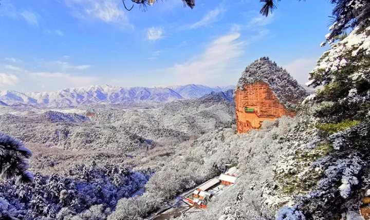 麦积：雪后植物园 天地一色 宛如“梦幻森林”