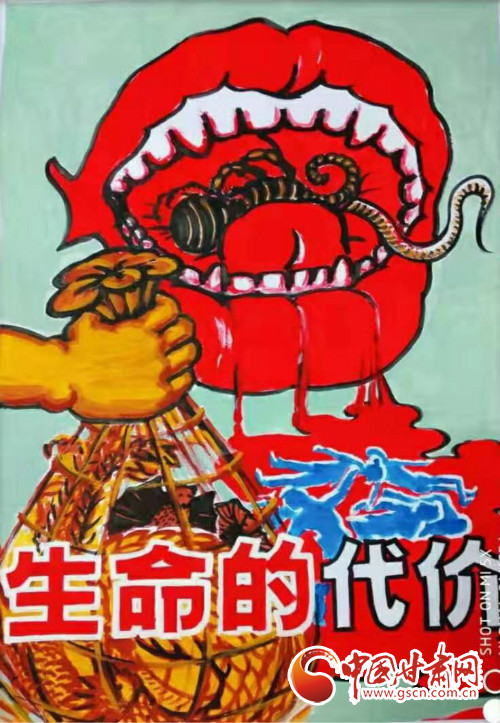 【甘肃全民战“疫”】甘肃庆城：农民画家“以笔为枪”战疫情