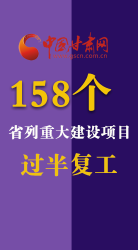 数说|甘肃158个省列重大建设项目 已复工过半！