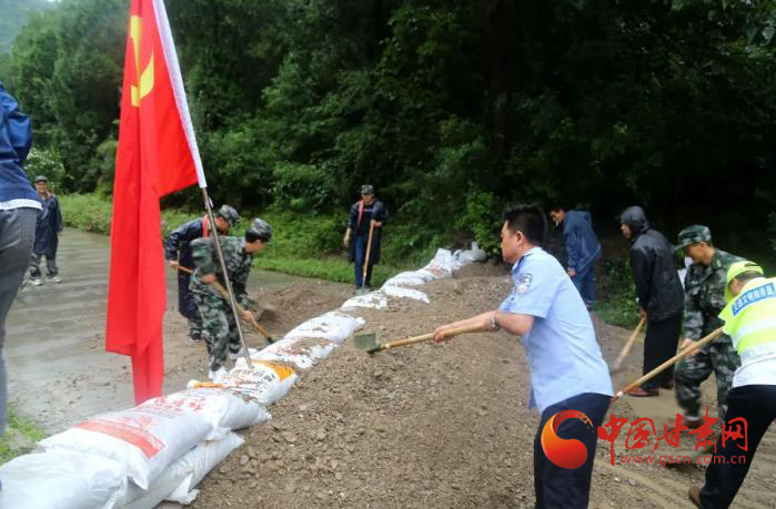 徽县：嘉陵江畔干群齐心抗洪灾