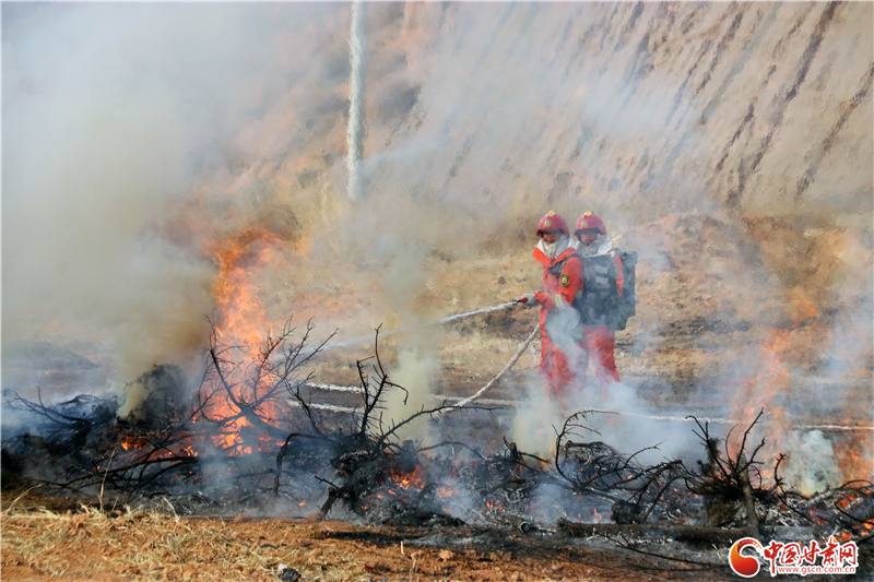 兰州市两山绿化指挥部组织森林火灾扑救演练