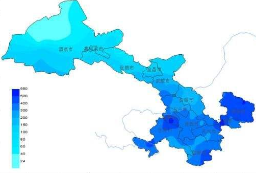 短期内甘肃省各地降水少