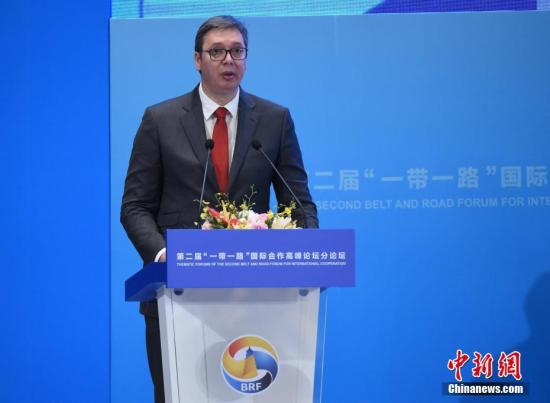 资料图:塞尔维亚总统武契奇。<a target='_blank' data-cke-saved-href='http://www.chinanews.com/' href='http://www.chinanews.com/'>中新社</a>记者 侯宇 摄 点击进入下一页