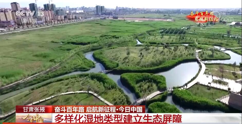[今日中国]甘肃张掖 奋斗百年路 启航新征程·今日中国 多样化湿地类型建立生态屏障
