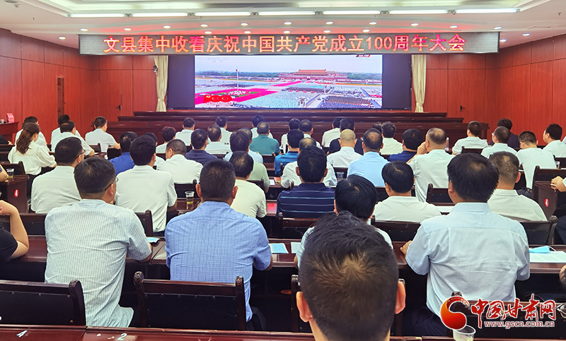 隴南文縣社會各界收看慶祝中國共產黨成立100周年大會直播