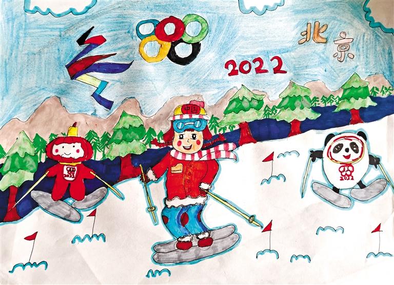 兰州小朋友画笔绘心愿为北京冬奥会加油！