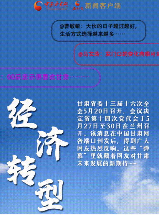 弹幕海报丨热议甘肃省委十三届十六次全会 网民声音在回响！