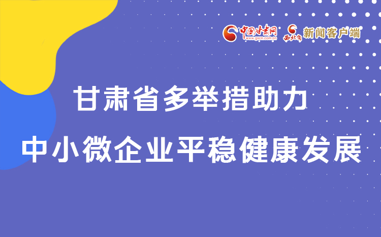 图解丨出实招 有实效 甘肃省精准“滴灌”助力中小微企业发展