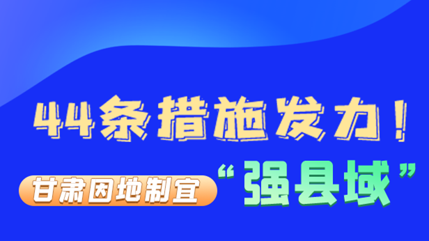 一图详解|44条措施发力！甘肃因地制宜“强县域”