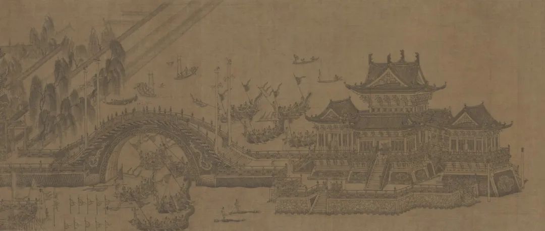 元人 《龙舟夺标图》卷（局部）