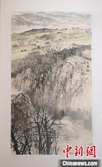 图为沈健画作《高原牧景》。 沈健供图 图为沈健画作《高原牧景》。 沈健供图