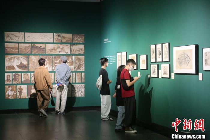 民众观看展览 广东美术馆 供图 民众观看展览 广东美术馆 供图