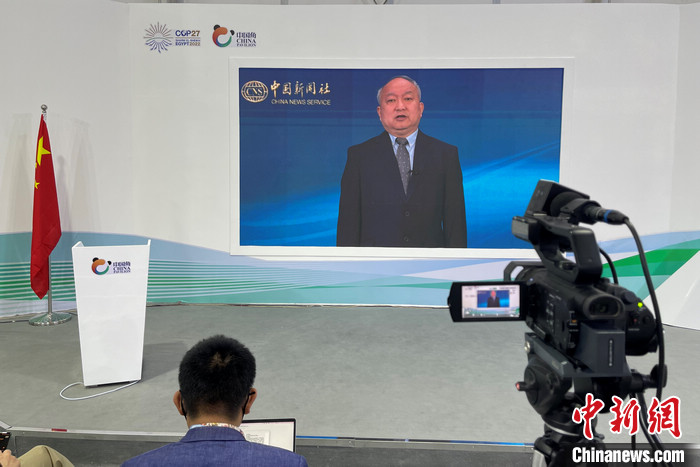中国新闻社总编辑张明新作视频致辞。 供图 中国新闻社总编辑张明新作视频致辞。 供图