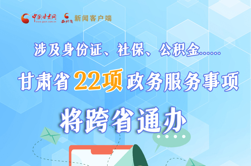 图解丨明确了！甘肃省新增22项政务服务“跨省通办”事项