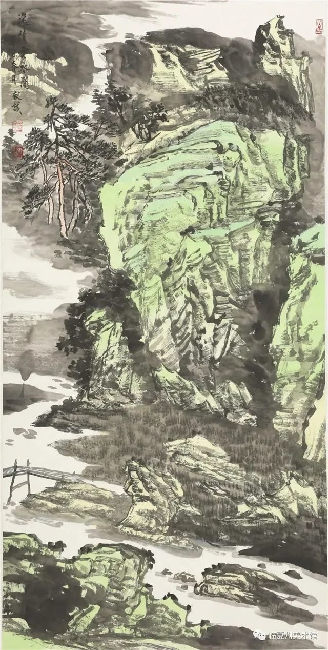 蓝献诚 国画《山水》 临夏州