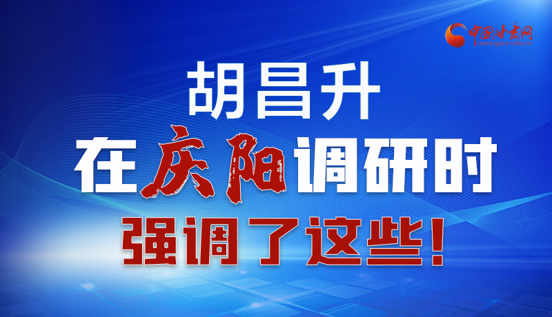 图解|胡昌升在庆阳调研时强调了这些！