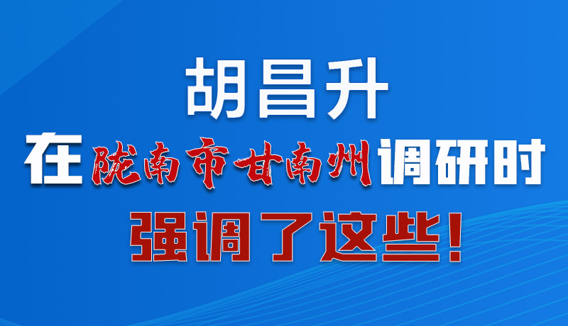 图解|胡昌升在陇南市甘南州调研时强调了这些！