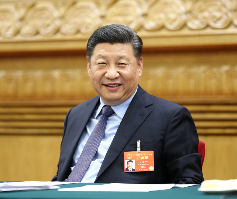 2019年3月10日,习近平总书记参加十三届全国人大二次会议福建代表团的审议。