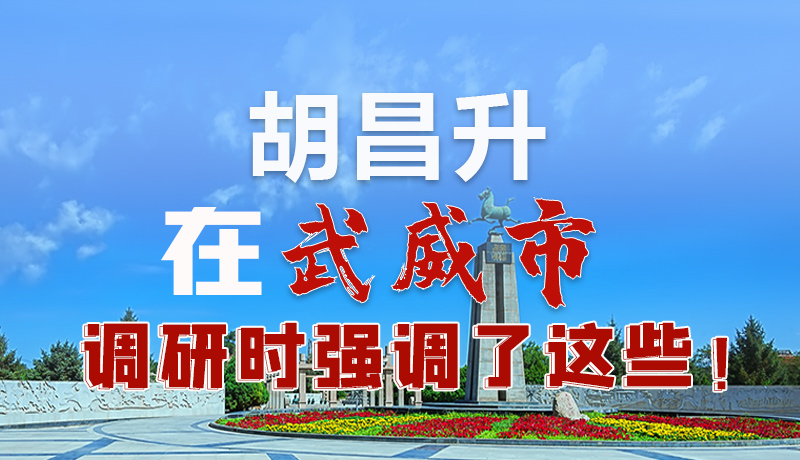 图解|胡昌升在武威市调研时强调了这些！