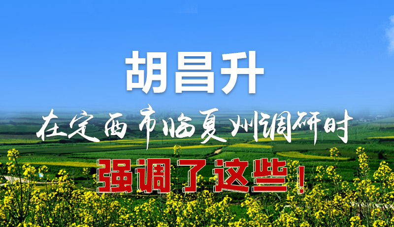 胡昌升在定西市临夏州调研时强调了这些！