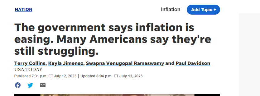 美媒：美国政府称通货膨胀正在缓解，百姓无感，依旧苦不堪言