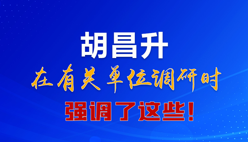 图解|胡昌升在有关单位调研时强调了这些！