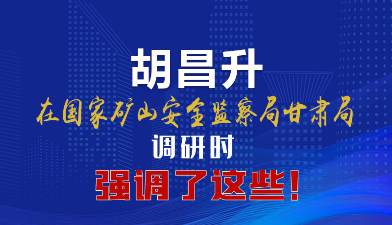 图解|胡昌升在国家矿山安全监察局甘肃局调研时强调了这些！