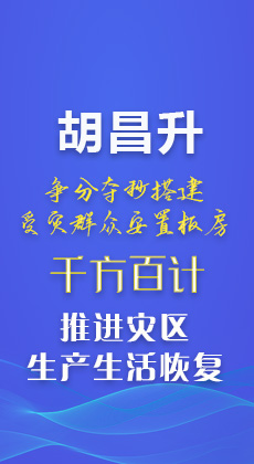 图解|胡昌升：争分夺秒搭建受灾群众安置板房 千方百计推进灾区生产生活恢复