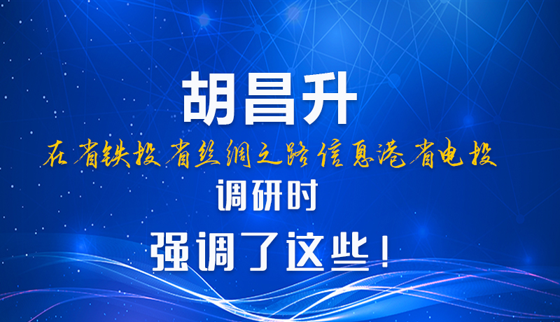 图解|胡昌升在省铁投省丝绸之路信息港省电投调研时强调了这些！