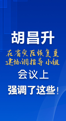 图解|胡昌升在省灾后恢复重建协调指导小组会议上强调了这些！