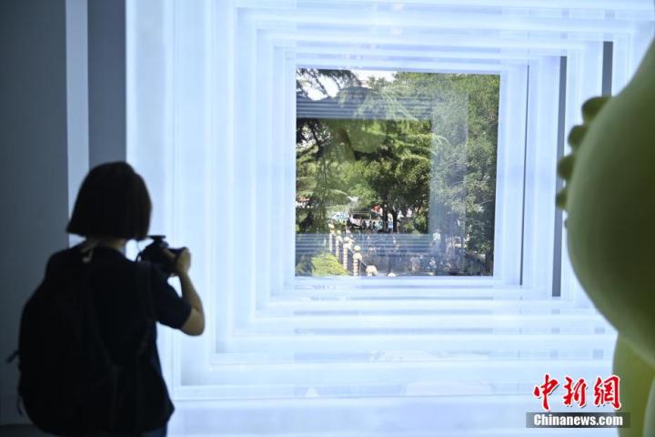 图为游客参观艺术展。中新社记者 李亚龙 摄 图为游客参观艺术展。中新社记者 李亚龙 摄