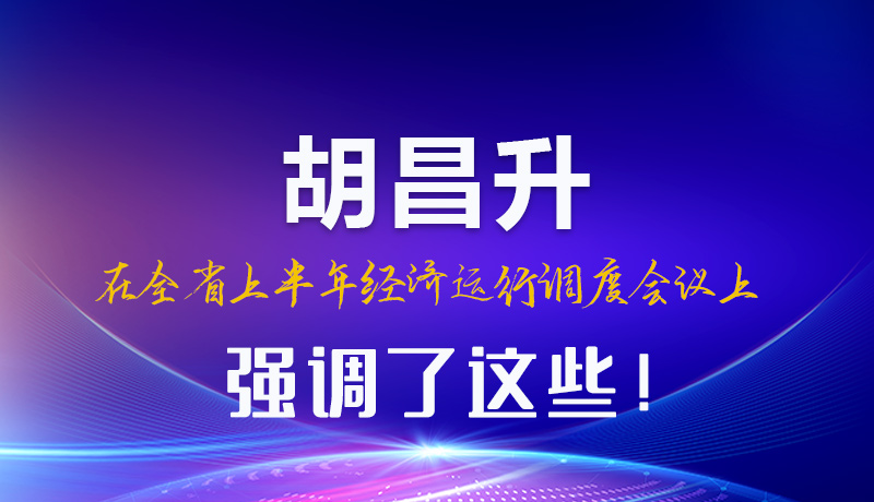 图解|胡昌升在全省上半年经济运行调度会议上强调了这些！