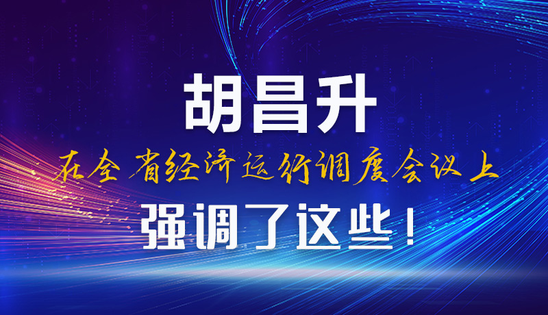 图解|胡昌升在全省经济运行调度会议上强调了这些！