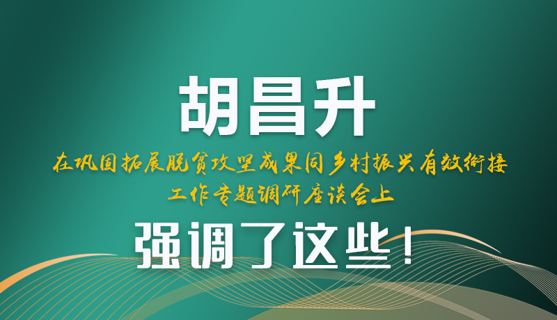 图解|胡昌升在巩固拓展脱贫攻坚成果同乡村振兴有效衔接工作专题调研座谈会上强调了这些！